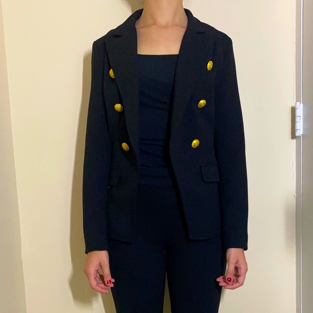Missguided black co ord military blazer